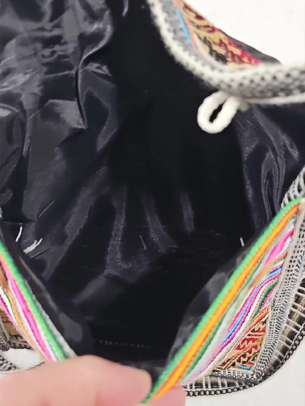 Source Unknown Multicolor Striped Ethnic Crossbody Bag